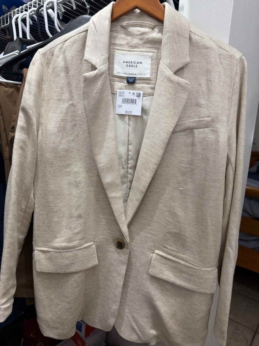 American Eagle Lightweight Beige Blazer